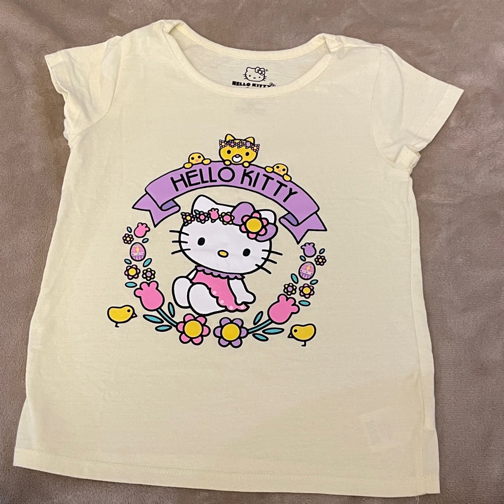 Hello Kitty Cream and Pink Short Sleeve Tee Toddler